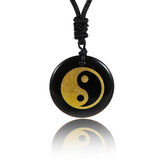 Engraved Taoist Taiji YinYang Fish Reiki Necklace Healing Crystal