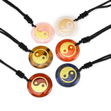 Engraved Taoist Taiji YinYang Fish Reiki Necklace Healing Crystal