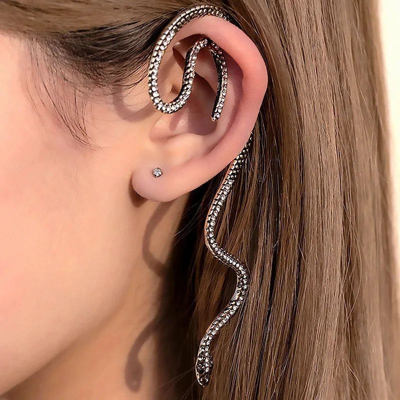 Vintage Punk Rock Dragon Ear Cuff Earrings