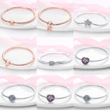 925 Silver Heart Pentagram Bracelet for DIY Charms Jewelry
