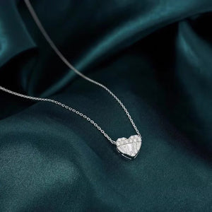 S925 Sterling Silver Sweet Love Zircon Pendant Necklace