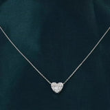 S925 Sterling Silver Sweet Love Zircon Pendant Necklace