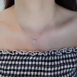 S925 Sterling Silver Sweet Love Zircon Pendant Necklace
