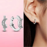 Silver Pave Daisy Flower Stud Earrings For Women 925 Jewelry
