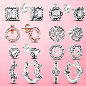 925 Silver Pave Daisy Flower Stud Earrings For Women - Silver Jewelry Gift