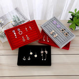Velvet Ring Jewelry Pendant Display Organizer Tray Holder Case