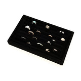 Velvet Ring Jewelry Pendant Display Organizer Tray Holder Case