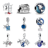 925 Sterling Silver Graduation Graduate Passport Travel Charm Bracelet Jewelry