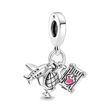 925 Sterling Silver Graduation Graduate Passport Travel Charm Bracelet Jewelry