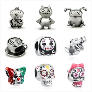 925 Sterling Silver Bracelet with Jack Skull Joker Charm