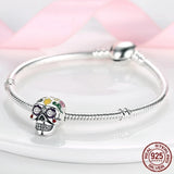 925 Sterling Silver Bracelet with Jack Skull Joker Charm