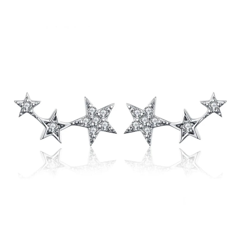 925 Silver Miky Mouse Stud Earrings For Women Original Jewelry