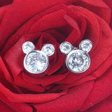 925 Silver Miky Mouse Stud Earrings For Women Original Jewelry