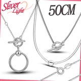 925 Silver Necklace Infinity Knot Charm 50CM Women Jewelry