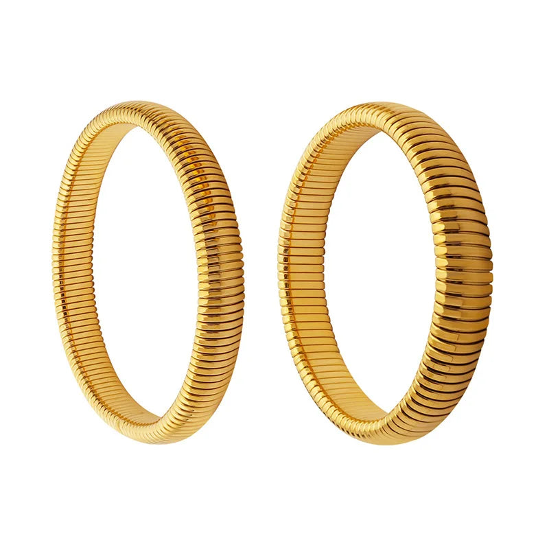 18K Plated Stainless Steel Stretch Bracelets for Women
