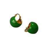 Retro Brass Gold-plated Enamel Drop Earrings