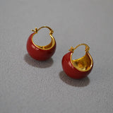 Retro Brass Gold-plated Enamel Drop Earrings