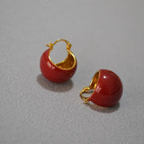Retro Brass Gold-plated Enamel Drop Earrings
