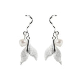 Fairy Pearl Mermaid Tail Earrings Frosted Long Tassel