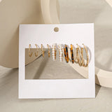 5 Pairs Acrylic Metal Pearl Earrings Set