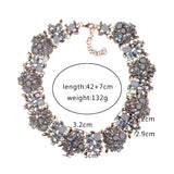 Indian Crystal Rhinestone Choker Necklace Women Boho Ethnic Large Collar