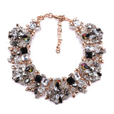 Indian Crystal Rhinestone Choker Necklace Women Boho Ethnic Large Collar