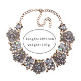 Indian Crystal Rhinestone Choker Necklace Women Boho Ethnic Large Collar