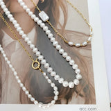 Freshwater Pearl Chain Necklace 925 Sterling Silver Bead Chain Necklace