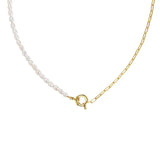 Freshwater Pearl Chain Necklace 925 Sterling Silver Bead Chain Necklace