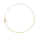 Freshwater Pearl Chain Necklace 925 Sterling Silver Bead Chain Necklace