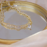 Ins Hot Lace Charm 14K Plated Women Necklace with Zircon Choker
