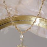 Ins Hot Lace Charm 14K Plated Women Necklace with Zircon Choker