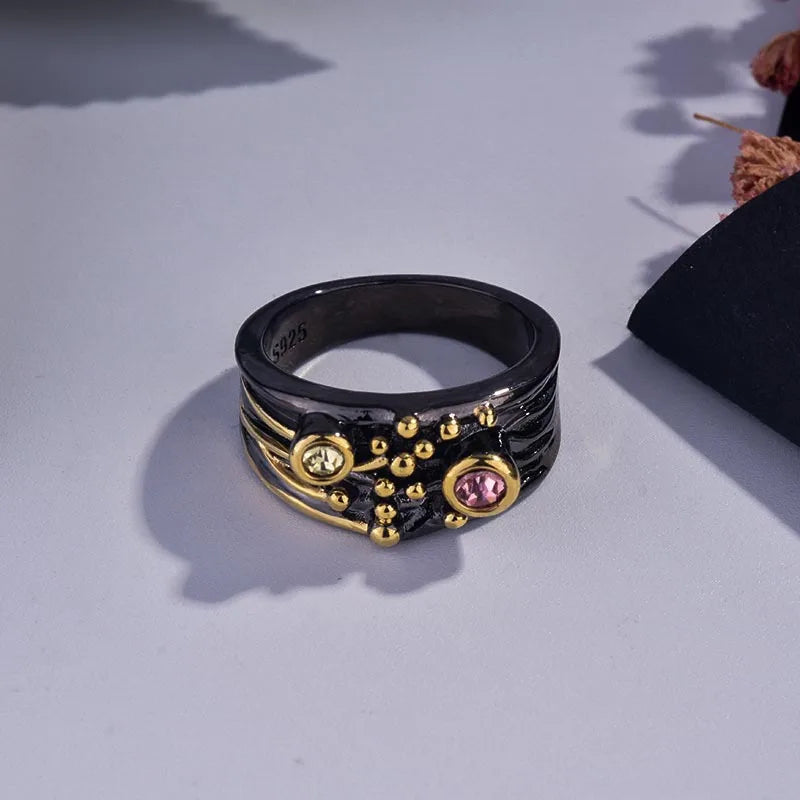 Italian Jewelry Female Retro Silver Wedding Rings Cocktail Rings
