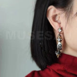 King & Queen Skull Pendant Earrings For Party Gift