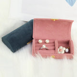 Portable Beaded Velvet Jewelry Box Travel Bag