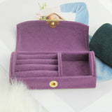 Portable Beaded Velvet Jewelry Box Travel Bag