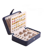 PU Leather Jewelry Box Earring Storage Organizer for Home & Travel