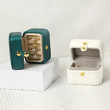 Portable Leather Jewelry Box Ring Display Organizer
