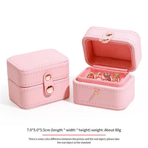 Portable Leather Jewelry Box Ring Display Organizer