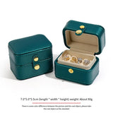 Portable Leather Jewelry Box Ring Display Organizer