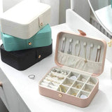 Portable Jewelry Box Organizer Travel PU Leather Storage