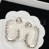Large Zircon U-Shaped Open Ear Ring Skull Earring