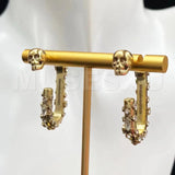 Large Zircon U-Shaped Open Ear Ring Skull Earring