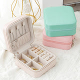 Portable Jewelry Organizer Display Box PU Leather Storage