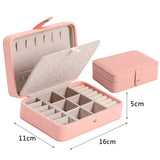 Travel Jewelry Organizer Box Leather Earring Holder