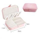 Leather Travel Jewelry Organizer Case Earring Holder
