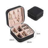 Portable Travel Jewelry Organizer Case Leather Storage Box