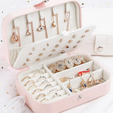 Travel Jewelry Case Boxes Portable Jewelry Organizador Leather Storage Zipper