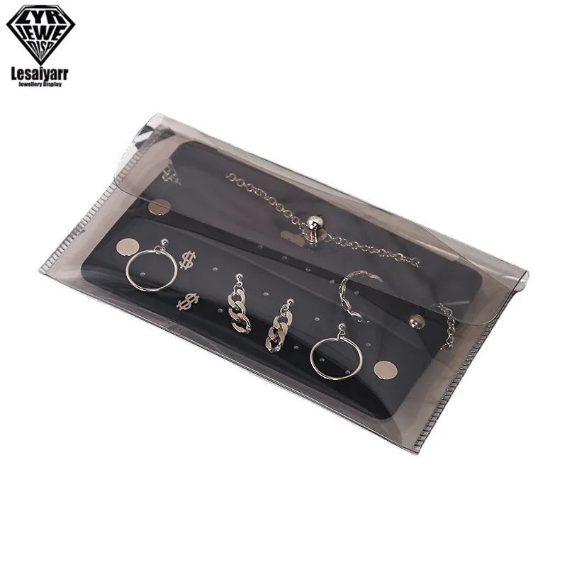 Portable Travel Jewelry Case Leather Earring Holder