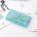 Portable Travel Jewelry Case Leather Earring Holder